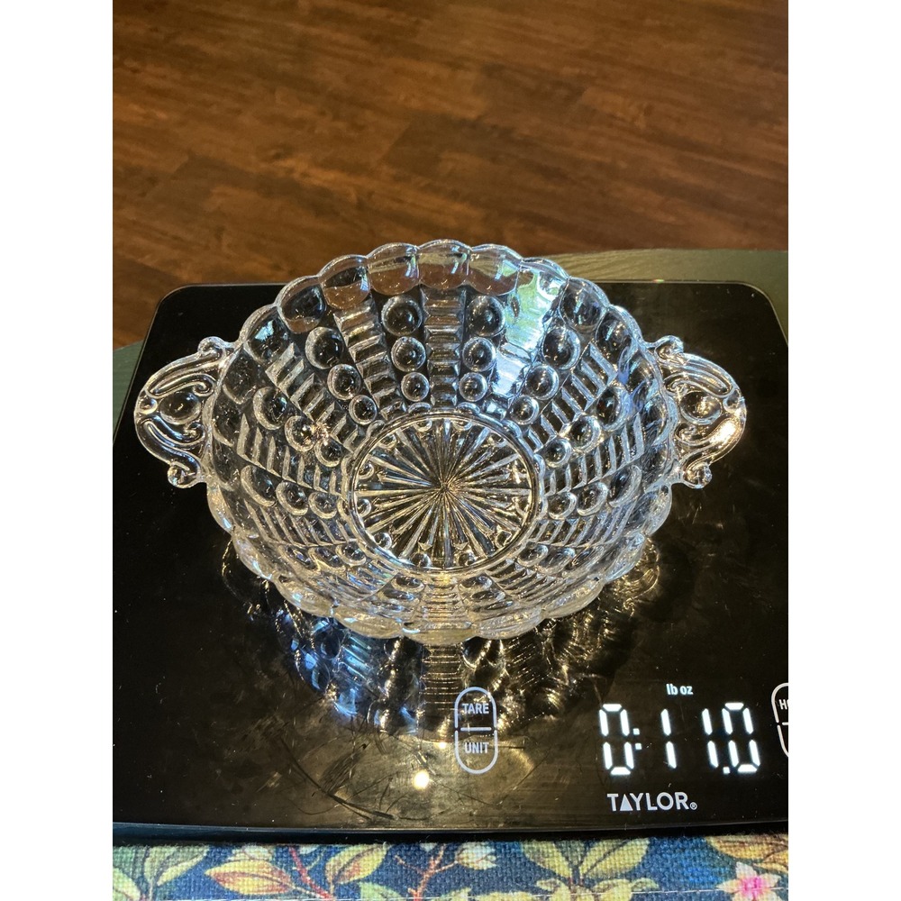 Vintage Indiana Glass Mayflower Pressed 7.5" Dish with Handles